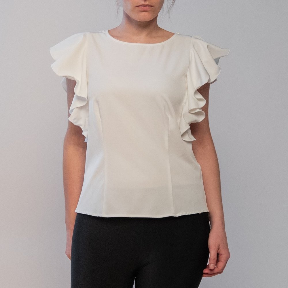 White Ruffle Top - Picture 3 of 4